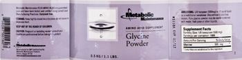 Metabolic Maintenance Glycine Powder - amino acid supplement