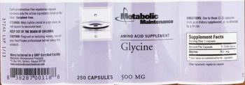 Metabolic Maintenance Glycine - amino acid supplement
