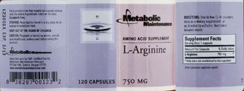 Metabolic Maintenance L-Arginine - amino acid supplement