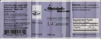Metabolic Maintenance L-Carnitine - supplement
