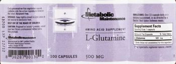 Metabolic Maintenance L-Glutamine - amino acid supplement