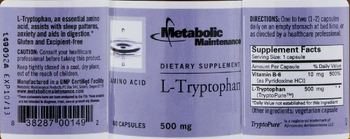 Metabolic Maintenance L-Tryptophan - supplement