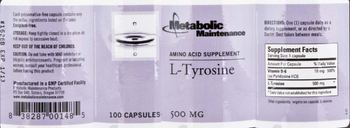 Metabolic Maintenance L-Tyrosine - amino acid supplement