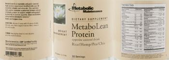 Metabolic Maintenance MetaboLean Protein - supplement