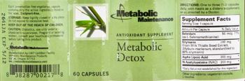 Metabolic Maintenance Metabolic Detox - antioxidant supplement