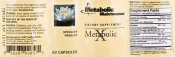 Metabolic Maintenance Metabolic X - supplement