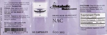 Metabolic Maintenance NAC - amino acid supplement