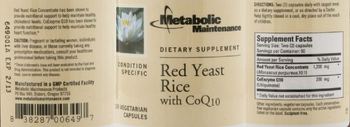 Metabolic Maintenance Red Yeast Rice With CoQ10 - supplement