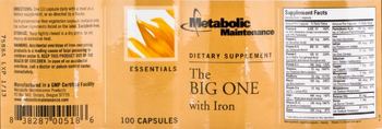 Metabolic Maintenance The Big One With Iron - supplement