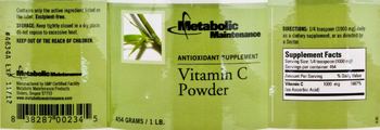Metabolic Maintenance Vitamin C Powder - antioxidant supplement