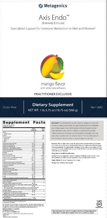 Metagenics Axis Endo (formerly Estrium) Mango Flavor - supplement