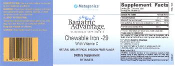 Metagenics Bariatric Advantage Chewable Iron -29 With Vitamin C Passion Fruit Flavor - supplement