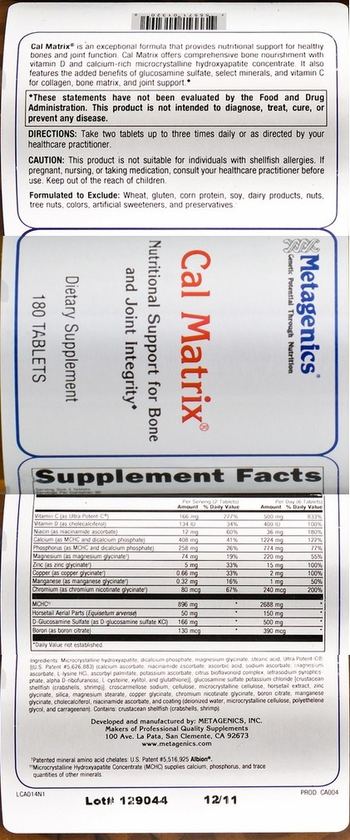 Metagenics Cal Matrix - supplement