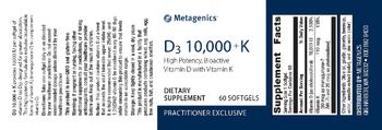 Metagenics D3 10,000 + K - supplement