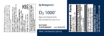 Metagenics D3 1000 - supplement