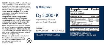 Metagenics D3 5,000 + K - supplement