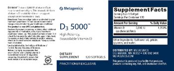 Metagenics D3 5000 - supplement