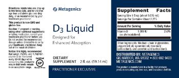 Metagenics D3 Liquid - supplement