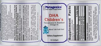 Metagenics DHA Children's Concentrated & Stabilized Omega-3s Natural Tutti-Frutti Flavor - supplement