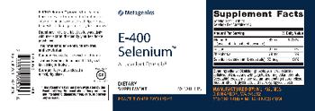 Metagenics E-400 Selenium - supplement