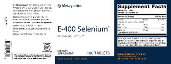 Metagenics E-400 Selenium - supplement