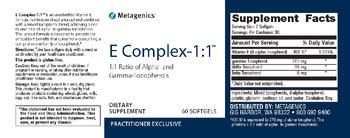 Metagenics E Complex-1:1 - supplement