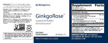 Metagenics GinkgoRose - herbal supplement