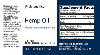 Metagenics Hemp Oil - supplement