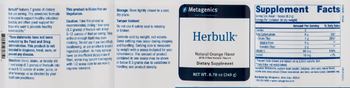 Metagenics Herbulk Natural Orange Flavor - supplement