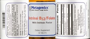 Metagenics Intrinsi B12/Folate - supplement