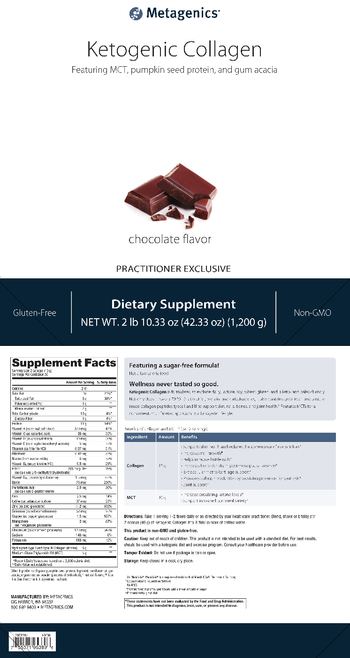 Metagenics Ketogenic Collagen Chocolate Flavor - supplement