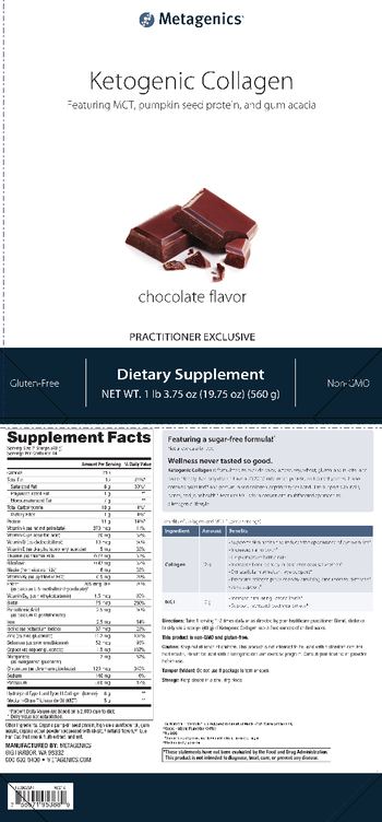 Metagenics Ketogenic Collagen Chocolate Flavor - supplement