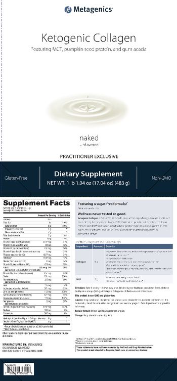 Metagenics Ketogenic Collagen Naked - supplement