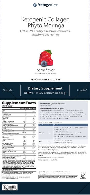 Metagenics Ketogenic Collagen Phyto Moringa Berry Flavor - supplement