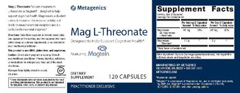 Metagenics Mag L-Threonate - supplement