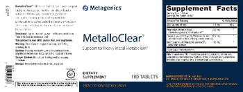 Metagenics MetalloClear - supplement