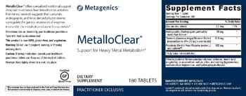 Metagenics MetalloClear - supplement