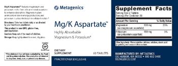 Metagenics Mg/K Aspartate - supplement