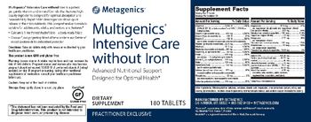 Metagenics Multigenics Intensive Care without Iron - supplement