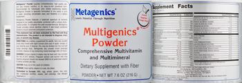 Metagenics Multigenics Powder Natural Tangerine-Orange Flavor - supplement with fiber