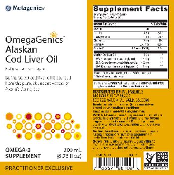 Metagenics OmegaGenics Alaskan Cod Liver Oil Natural Lemon Flavor - omega3 supplement