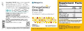 Metagenics OmegaGenics DHA 600 Natural Lemon Flavor - omega3 supplement