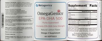 Metagenics OmegaGenics EPA-DHA 500 Natural Lemon Flavor - omega3 supplement