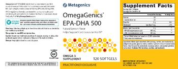 Metagenics OmegaGenics EPA-DHA 500 Natural Lemon Flavor - omega3 supplement