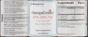 Metagenics OmegaGenics EPA-DHA 720 Natural Lemon Flavor - supplement