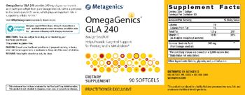 Metagenics OmegaGenics GLA 240 - supplement