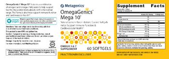 Metagenics OmegaGenics Mega 10 Natural Lemon Flavor - omega 3 7 supplement