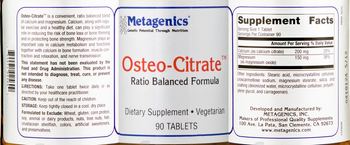 Metagenics Osteo-Citrate - supplement