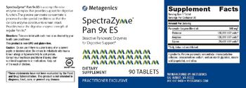 Metagenics SpectraZyme Pan 9x ES - supplement