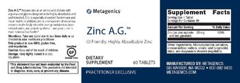 Metagenics Zinc A.G. - supplement